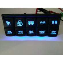 DC12V/24V Car/Marine Boat Dual LED Light Laser Etched Rocker Switches